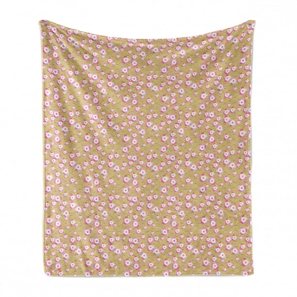 Sand Brown Rose White Cozy Plush for Indoor and Outdoor Use 50 x 60 Spring Sakura Flowers Blossoms Illustration on Fish Scale Like Backdrop Ambesonne Japanese Soft Flannel Fleece Throw Blanket Sand Brown Rose White Cozy Plush for Indoor and Outdoor Use 50 x 60 Spring Sakura Flowers Blossoms Illustration on Fish Scale Like Backdrop Ambesonne Japanese Soft Flannel Fleece Throw Blanket